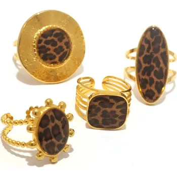 Prsten Prsten leopardí vzor 18K | stylový šperk - Dvě vrstvy-TZ1