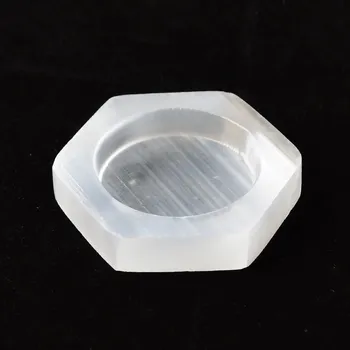 Selenit hexagon miska pro energii a harmonizaci | energetická miska, spirituální dekorace