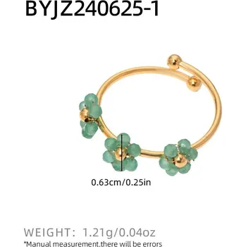 Prsten Růžový nastavitelný prsten zirkon ocelový | Dámský šperk - BYJZ240625-1