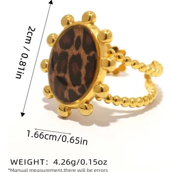 Prsten Prsten leopardí vzor 18K | stylový šperk - Dvouvrstvé pokovování 5