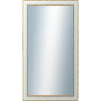 Zrcadlo DANTIK - Zarámované zrcadlo - rozměr s rámem cca 50x90 cm z lišty DOPRODEJ|METAL bílozlatá, (3023)