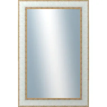 Zrcadlo DANTIK - Zarámované zrcadlo - rozměr s rámem cca 40x60 cm z lišty DOPRODEJ|METAL bílozlatá, (3023)