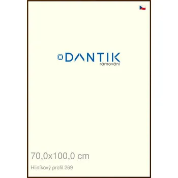 Rám na obraz DANTIK rámeček 70x100 | ALU profil 7269 Hnědá umbra broušená (Plexi Čiré) (Vyrobeno s láskou u nás v DANTIKU)
