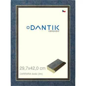 Rám na obraz DANTIK rámeček 29,7x42 | Vyřazeno | CARRARA šedá (Plexi Čiré) (Vyrobeno s láskou u nás v DANTIKU)