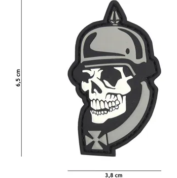 Nášivka 101 Inc. Company Nášivka na suchý zip WW I skull (plast 3D) - grey (101 INC)