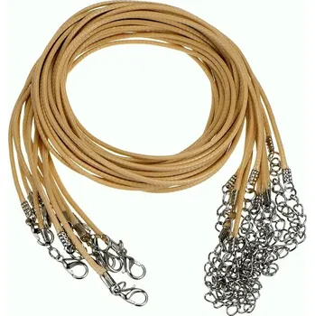 Splétaná šňůrka s karabinkou 45 cm Barva: Béžová