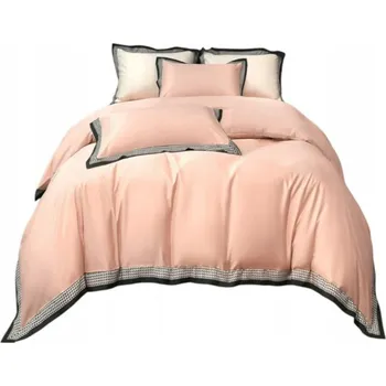 Povlečení Povlečení 160x200 jednobarevné pudrová růžová vzorované plisé s volánem