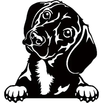 Samolepicí dekorace na vozidlo Samolepka se psem | samolepka na auto, dekorace na auto - QT1255 černá , Šířka 8 cm