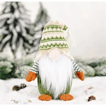 Vánoce Vánoční skřítek zelený pletený | vánoční dekorace - Pruhovaný klobouk