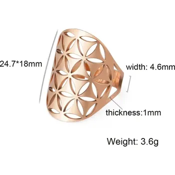 Prsten Nastavitelný prsten květ života | dámský šperk - Barva F-Rose Gold
