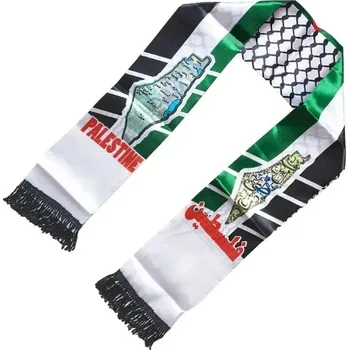 Šála Saténová šála s mapou Palestina 130 cm | elegantní doplňky - Nové mapy
