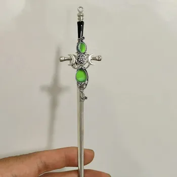 Luxusní kovová spona do vlasů ve tvaru meče | vlásenka meč | stylová ozdoba - as picture-361187