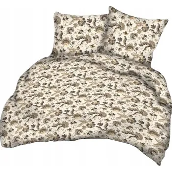 Povlečení Krepové povlečení 200x220 květinové ornamenty na krémovém pozadí