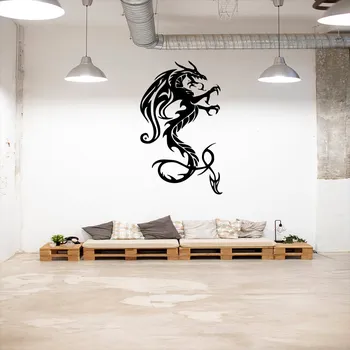Samolepící dekorace Živá Zeď Samolepka na zeď Drak Barva: černá, Velikost: 60 x 35 cm