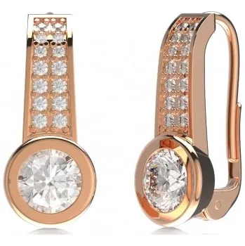 Náušnice Couple, Moderní náušnice Perdita, růžové zlato se zirkony, Patent dámský, 585-52-3-0517.4C00.0.00.001.08