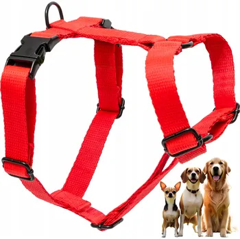 Postroj pro psa Postroj pro psa typu guard, netlačí, silný, nastavitelný, červený, velikost S