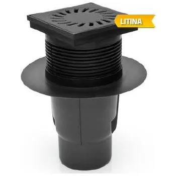 kanalizační vpusť MIDAS Kanalizační vpusť - přímá D110 s límcem, suchá protizápach. klapka, litin.mřížka 150x150mm