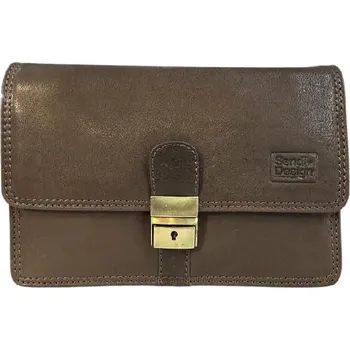 Pánská aktovka Sendi Design pánská etue kožená hnědá T-735 brown