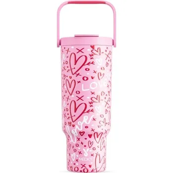 Termohrnek Termohrnek nerezový 1182ml s uchem | cestovní izolační láhev - Růžový den