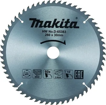Pilový kotouč Pilový List na dřevo Makita obecný 260