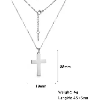 Náhrdelník Náhrdelník z chirurgické oceli s křížkem | šperk - StyleC-Barva oceli
