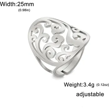 Prsten Filigránový nastavitelný prsten pro ženy | dámský šperk - B Ocel