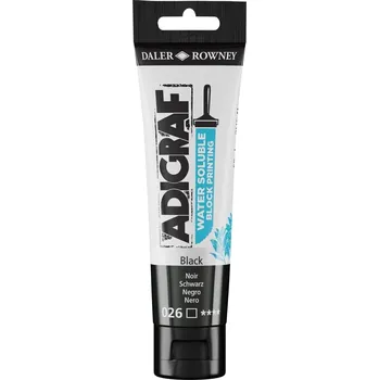 Výtvarná barva Daler Rowney Adigraf Block Printing Water Soluble Colour Barva na linoryt Black 59 ml