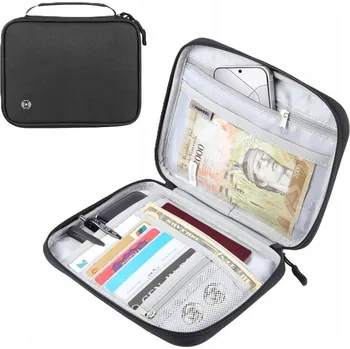 Peněženka Cestovní pouzdro na doklady Haweel, cestovní peněženka HWL7022B černá