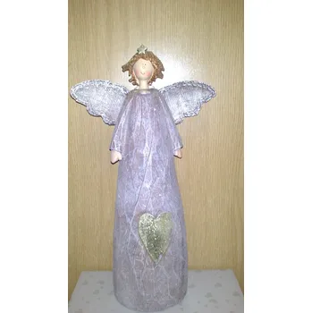 Vánoční dekorace Velký anděl se zlatou hvězdou na čele (Třpytivý andílek 20 cm)