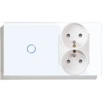 vypínač JEDNODUCHÝ DOTYKOVÝ SPÍNAČ 1K S DVOJITOU ZÁSUVKOU