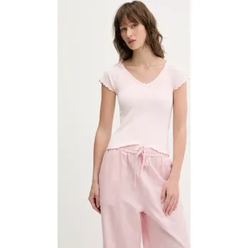 Pánské tričko Tričko Tommy Jeans růžová barva, DW0DW21349 03X, vel. S