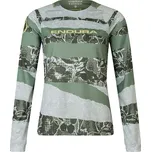 Endura dámský dres s dlouhým rukávem Patchwork LTD Printed L/S Tee Machair Green - vel. M r.25