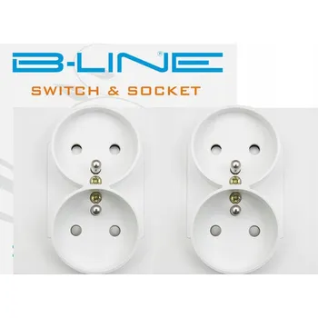 Elektrická zásuvka Elektrická zásuvka B-line 2 ks bílá nástěnná s uzemněním