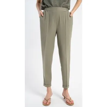 CLICK Kalhoty z materiálu 30-419 Zelená Skinny Fit 42