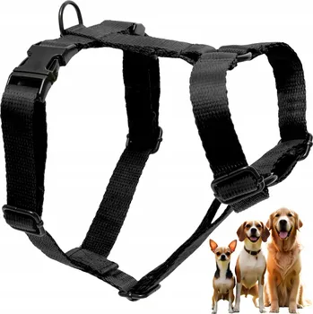 Postroj pro psa Postroj pro psa typu guard, netlačí, silný, nastavitelný, černý, velikost S