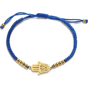 Náramek Náramek Hamsa amulet | šperky - Korálky modré lano