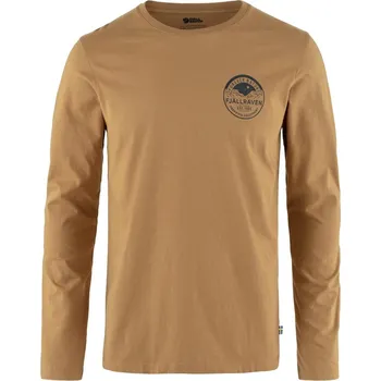 Pánské tričko tričko s dlouhým rukávem pánské FJÄLLRÄVEN Forever Nature Badge LS M, Buckwheat Brown - XXL