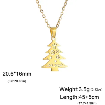 Náhrdelník Ocelový vánoční náhrdelník s přívěskem | šperky - Stromové zlato