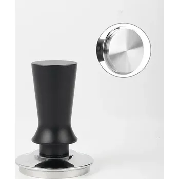 Kávovar Tamper na kávu s pružinou 51/53/58mm | Baristické vybavení, pěchovadlo na kávu - Černá-plochá základna , 51 mm