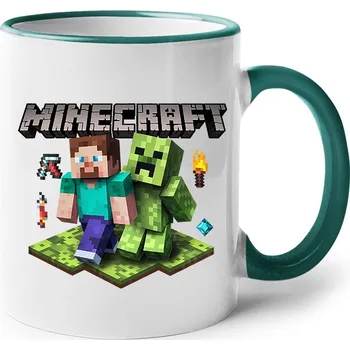 Keramický hrnek - Minecraft 2, Barva Zelená, Velikost 330 ml, Canvas Keramický hrnek s barevným uchem Bezvatriko.cz 2922