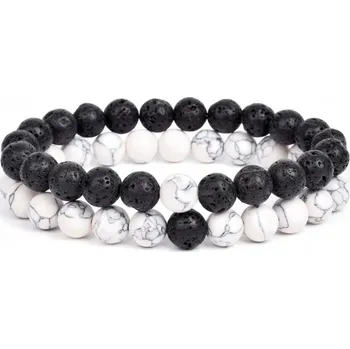 Náramek Stylové náramky z přírodního kamene | šperky 2 ks - 2 , 6 mm , 19 cm - 7,5 palce