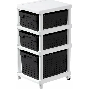 regál Koupelnový regál Plast Team bílý 36,2 x 31,6 x 66,3 cm