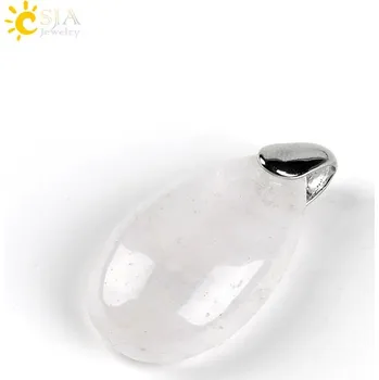 Přívěsek Minerální přívěsek ve tvaru vodní kapky | přívěsek, krystalový šperk - Čirý krystal