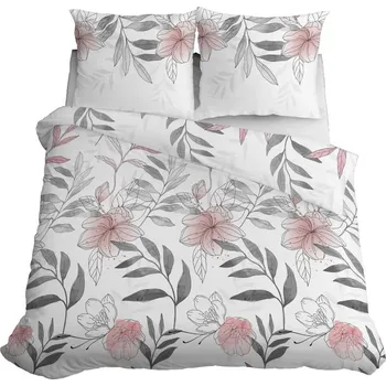 Povlečení Povlečení Satén 160x200 Listy Zelená