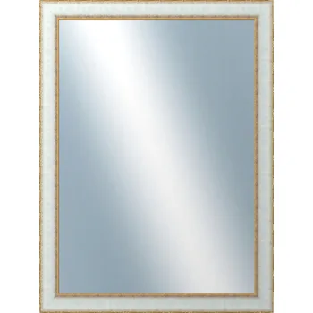 Zrcadlo DANTIK - Zarámované zrcadlo - rozměr s rámem cca 60x80 cm z lišty DOPRODEJ|METAL bílozlatá, (3023)