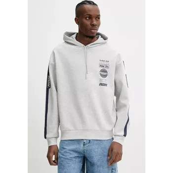 Pánská mikina Mikina Red Bull Racing x Pepe Jeans LOGO STACK HOODY RM580013 šedá 09X, vel. M