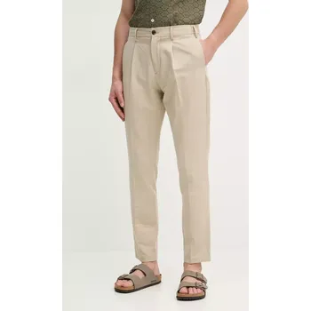 Pánské kalhoty Kalhoty Tommy Hilfiger pánské, béžová barva, ve střihu chinos, MW0MW38861 80X, vel. 34/32