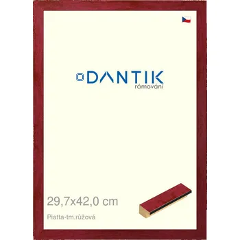 Rám na obraz DANTIK rámeček 29,7x42 | PIATTA tm.růžová (Plexi Čiré) (Vyrobeno s láskou u nás v DANTIKU)