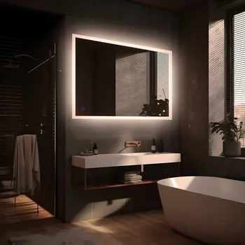 Zrcadlo LED Zrcadlo 90x60 (60x90), Romantico, studená bílá, přímé zapojení