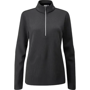 Ping Lyla half zip ribbed dámská fleecová mikina, černá dámské, 46